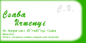 csaba urmenyi business card